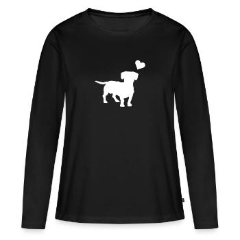 canine - Women's Premium Organic Long Sleeve Shirt - black - Front - Julia (174cm)