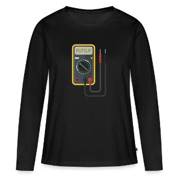 Electrical Electricity Tradesman Wiring - Women's Premium Organic Long Sleeve Shirt - black - Front - Julia (174cm)