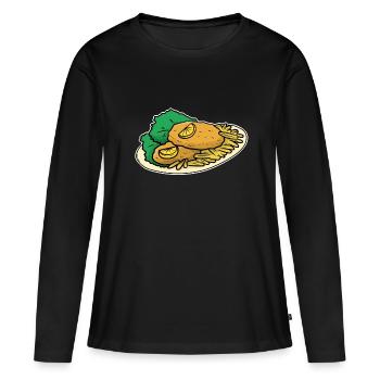 Wiener schnitzel - T-shirt manches longues Premium bio Femme - noir - Devant - Julia (174cm)