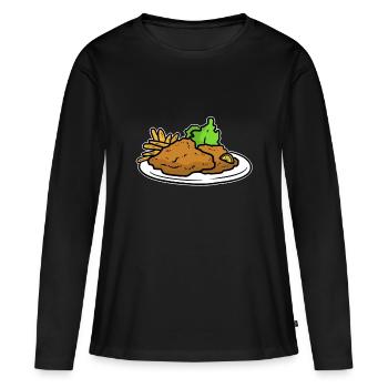 Wiener schnitzel - T-shirt manches longues Premium bio Femme - noir - Devant - Julia (174cm)