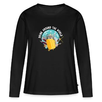 Travelers Traveling Adventure Vacation Traveling - Women's Premium Organic Long Sleeve Shirt - black - Front - Julia (174cm)
