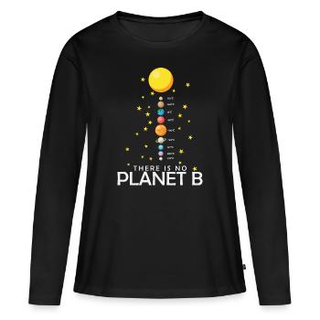There is no Planet B Protection de l’environnement et de la protection du climat - T-shirt manches longues Premium bio Femme - noir - Devant - Julia (174cm)