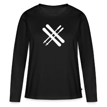 hiver - T-shirt manches longues Premium bio Femme - noir - Devant - Julia (174cm)