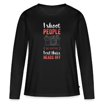 Photographe Photographe Photographier Photographe - T-shirt manches longues Premium bio Femme - noir - Devant - Julia (174cm)