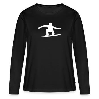 hiver - T-shirt manches longues Premium bio Femme - noir - Devant - Julia (174cm)