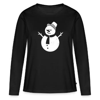 Hiver - T-shirt manches longues Premium bio Femme - noir - Devant - Julia (174cm)