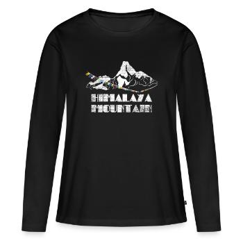Himalaya Cadeau - T-shirt manches longues Premium bio Femme - noir - Devant - Julia (174cm)