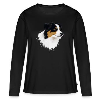AUSTRALIAN SHEPHERD - T-shirt manches longues Premium bio Femme - noir - Devant - Julia (174cm)