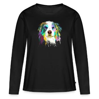 AUSTRALIAN SHEPHERD - T-shirt manches longues Premium bio Femme - noir - Devant - Julia (174cm)