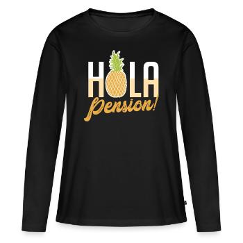 Pension Ruhestand - Frauen Premium Bio Langarmshirt - Schwarz - Vorne - Julia (174cm)