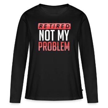 Pension Rente Ruhestand - Frauen Premium Bio Langarmshirt - Schwarz - Vorne - Julia (174cm)