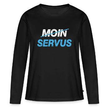 Bayern Bayer Servus Bayernfan - Frauen Premium Bio Langarmshirt - Schwarz - Vorne - Julia (174cm)