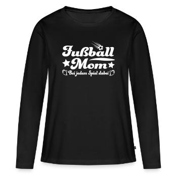 Fußballmama Fußball Mom - Frauen Premium Bio Langarmshirt - Schwarz - Vorne - Julia (174cm)
