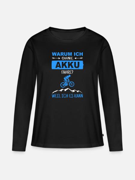 Mountainbike MTB Fahrrad Berge Alpen Vintage Rad - Frauen Premium Bio Langarmshirt - Schwarz