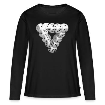Cube Dices Cubes Illusion - T-shirt manches longues Premium bio Femme - noir - Devant - Julia (174cm)