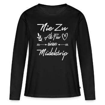 Mädelstrip Girls Trip Alter Mädelstour Mädelscrew - Frauen Premium Bio Langarmshirt - Schwarz - Vorne - Julia (174cm)