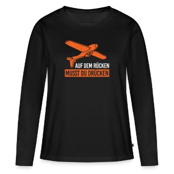 Modellflug Modellflieger Modellflugzegflieger - Frauen Premium Bio Langarmshirt - Schwarz - Vorne - Julia (174cm)