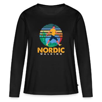 Trekking Trekkers Mountains Alpinisme - T-shirt manches longues Premium bio Femme - noir - Devant - Julia (174cm)