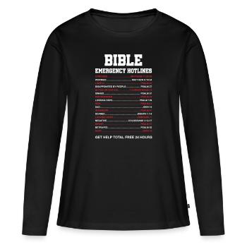 Kristelig religion Gud kristendom Jesus gave - Premium økologisk langærmet T-shirt til kvinder - sort - Foran - Julia (174cm)