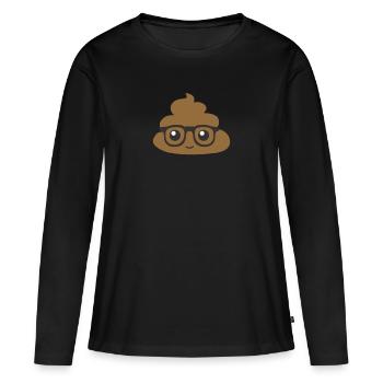Nerd - T-shirt manches longues Premium bio Femme - noir - Devant - Julia (174cm)