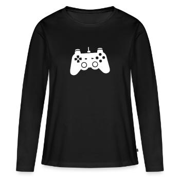 Nerd - T-shirt manches longues Premium bio Femme - noir - Devant - Julia (174cm)