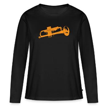 wind instrument - Women's Premium Organic Long Sleeve Shirt - black - Front - Julia (174cm)