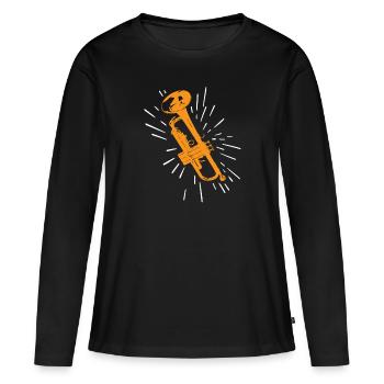 wind instrument - Women's Premium Organic Long Sleeve Shirt - black - Front - Julia (174cm)