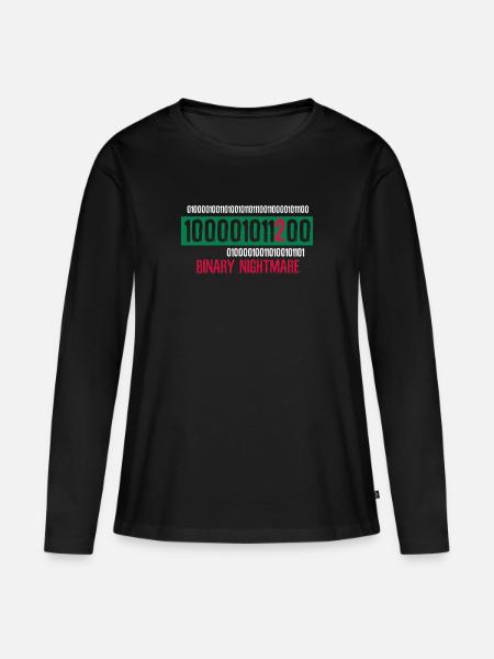 Geek Coder Coding Nerd Geschenk - Frauen Premium Bio Langarmshirt - Schwarz