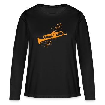 Wind instrument - Women's Premium Organic Long Sleeve Shirt - black - Front - Julia (174cm)