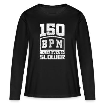 150 BPM Techno Music - T-shirt manches longues Premium bio Femme - noir - Devant - Julia (174cm)