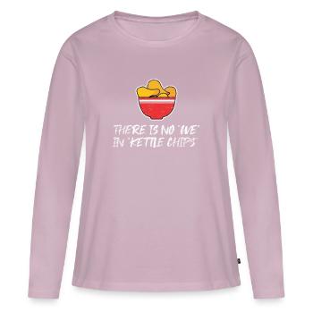Croustilles chips chips - T-shirt manches longues Premium bio Femme - rose poudré - Devant - Julia (174cm)