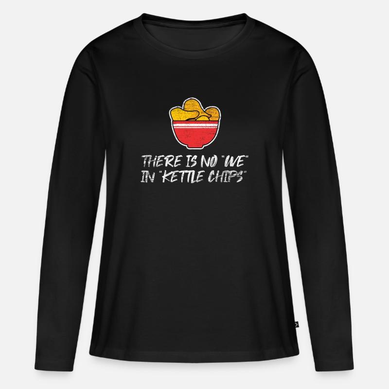 Kartoffelchips Chips Snack - Frauen Premium Bio Langarmshirt - Schwarz