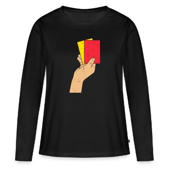 arbitre - T-shirt manches longues Premium bio Femme - noir - Devant - Julia (174cm)