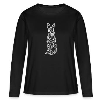 Polygone de lapin - T-shirt manches longues Premium bio Femme - noir - Devant - Julia (174cm)