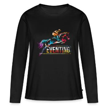 Concours complet - T-shirt manches longues Premium bio Femme - noir - Devant - Julia (174cm)