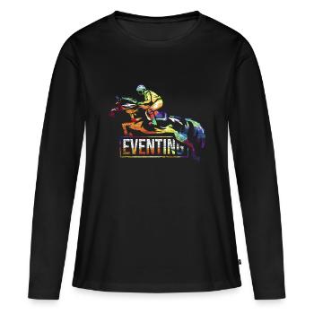 Cadeau de concours complet - T-shirt manches longues Premium bio Femme - noir - Devant - Julia (174cm)