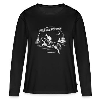 Cadeau de concours complet - T-shirt manches longues Premium bio Femme - noir - Devant - Julia (174cm)