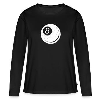 Billard - Frauen Premium Bio Langarmshirt - Schwarz - Vorne - Julia (174cm)