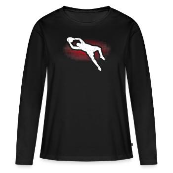 gardien de but - T-shirt manches longues Premium bio Femme - noir - Devant - Julia (174cm)