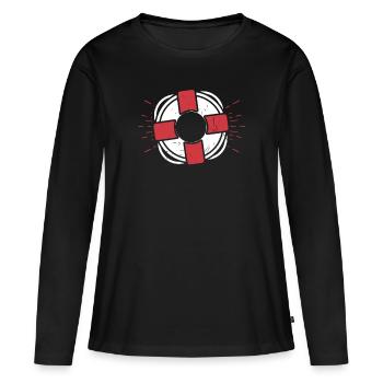 bouée de sauvetage - T-shirt manches longues Premium bio Femme - noir - Devant - Julia (174cm)