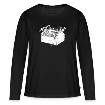travailleur de la construction - T-shirt manches longues Premium bio Femme - noir - Devant - Julia (174cm)