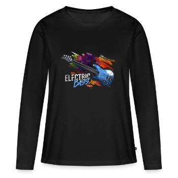 E-Bass Geschenk - Frauen Premium Bio Langarmshirt - Schwarz - Vorne - Julia (174cm)