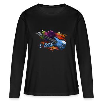 E-Bass Geschenk - Frauen Premium Bio Langarmshirt - Schwarz - Vorne - Julia (174cm)