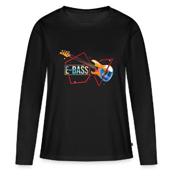 E-Bass - Frauen Premium Bio Langarmshirt - Schwarz - Vorne - Julia (174cm)