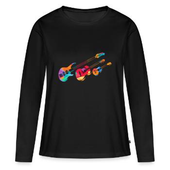 Minimal Musik - Frauen Premium Bio Langarmshirt - Schwarz - Vorne - Julia (174cm)