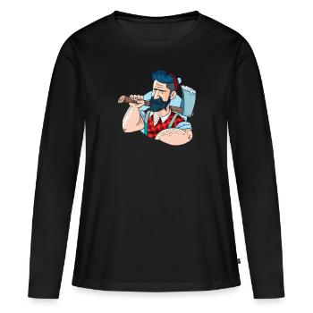 lumberjack - Women's Premium Organic Long Sleeve Shirt - black - Front - Julia (174cm)