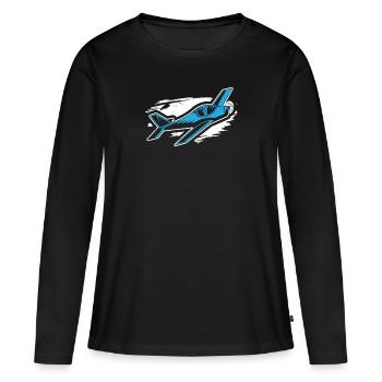 Modellflug - Frauen Premium Bio Langarmshirt - Schwarz - Vorne - Julia (174cm)