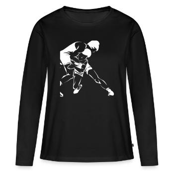 Ringen - Frauen Premium Bio Langarmshirt - Schwarz - Vorne - Julia (174cm)