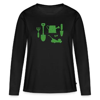 garden - Women's Premium Organic Long Sleeve Shirt - black - Front - Julia (174cm)