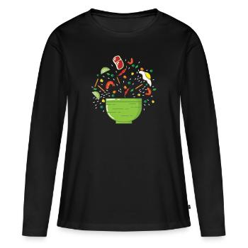 asian bowl - Women's Premium Organic Long Sleeve Shirt - black - Front - Julia (174cm)